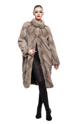 Haină din blană naturală de vizon gri - Sofia Boutique
